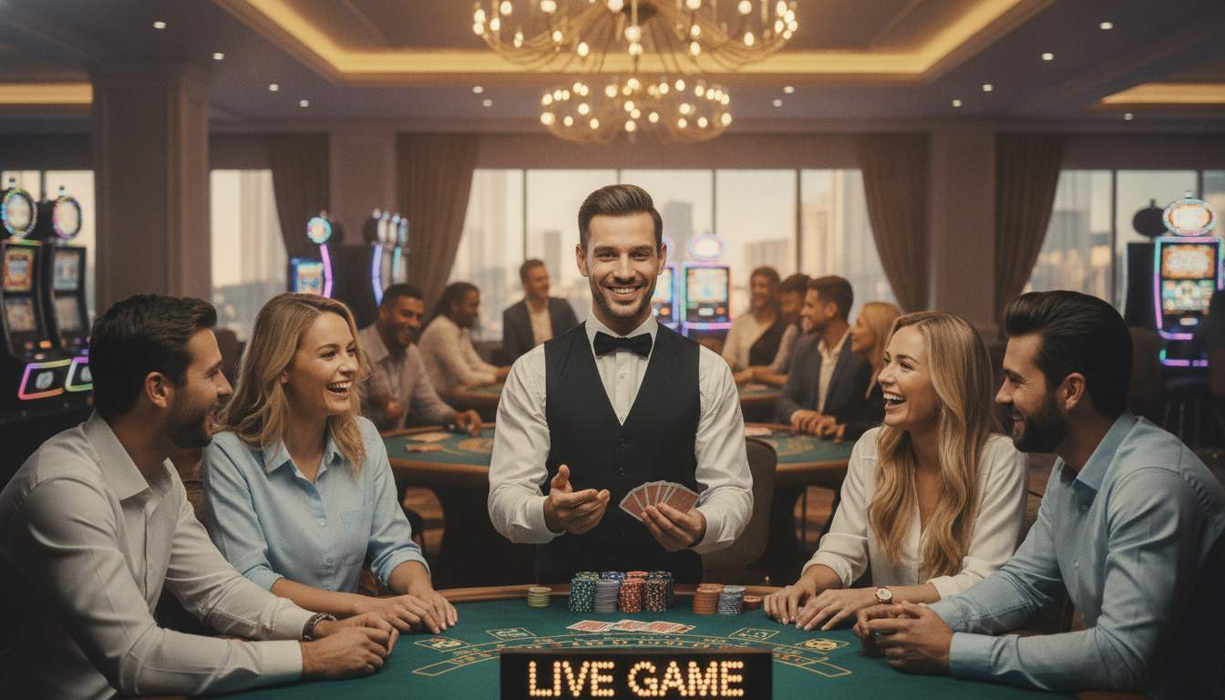 Professional dealer in a live casino
