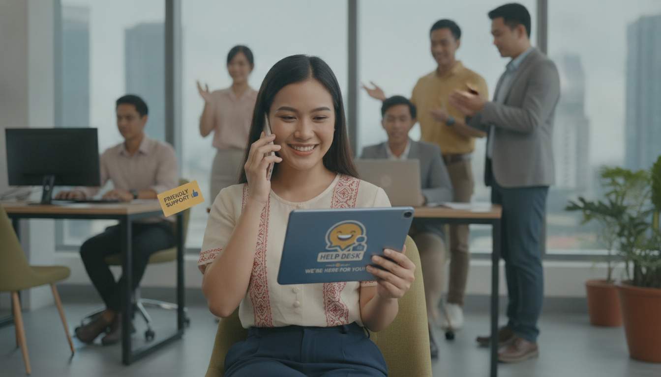Filipino woman reaching out for support
